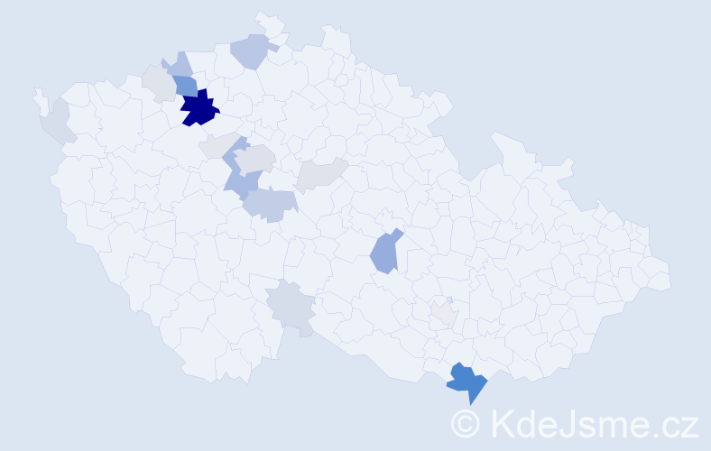 Příjmení: 'Sem', počet výskytů 66 v celé ČR