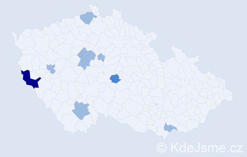 Příjmení: 'Bay', počet výskytů 13 v celé ČR