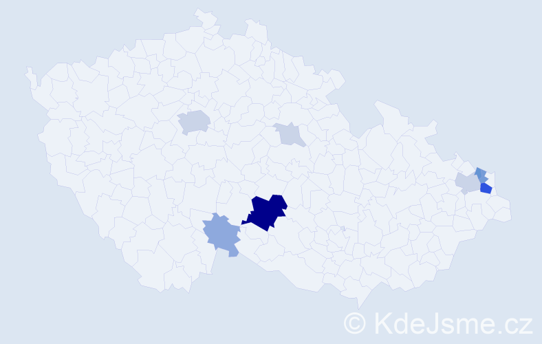 Příjmení: 'Duničková', počet výskytů 35 v celé ČR