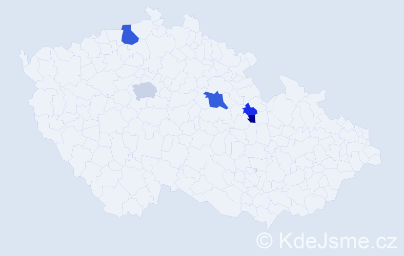 Příjmení: 'Krumpár', počet výskytů 11 v celé ČR