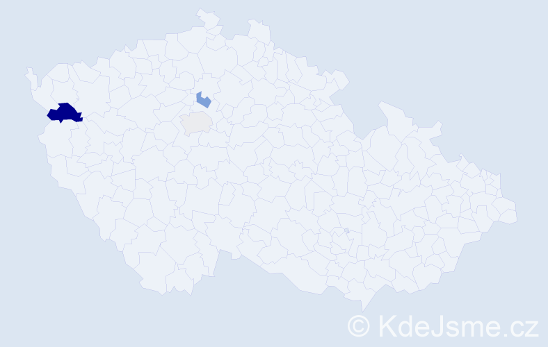 Příjmení: 'Haskell', počet výskytů 5 v celé ČR