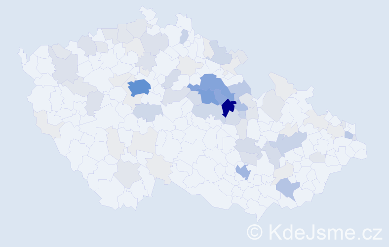Příjmení: 'Bezdíčková', počet výskytů 344 v celé ČR