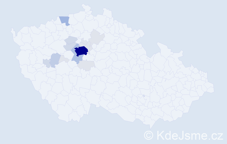 Příjmení: 'Hykešová', počet výskytů 54 v celé ČR