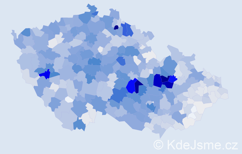 Příjmení: 'Havlíček', počet výskytů 5201 v celé ČR