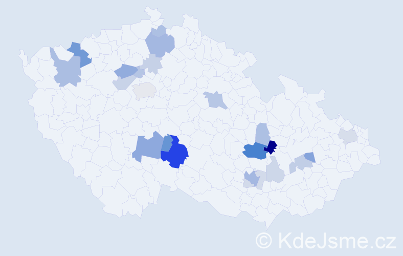 Příjmení: 'Ecler', počet výskytů 66 v celé ČR