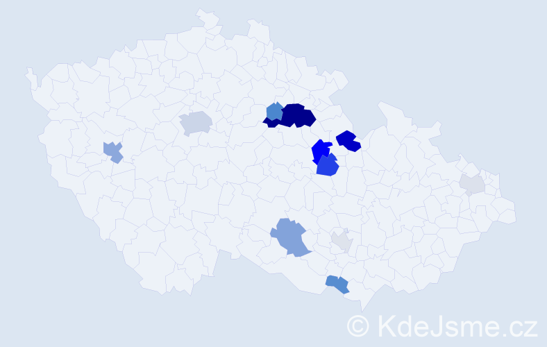 Příjmení: 'Mencák', počet výskytů 35 v celé ČR