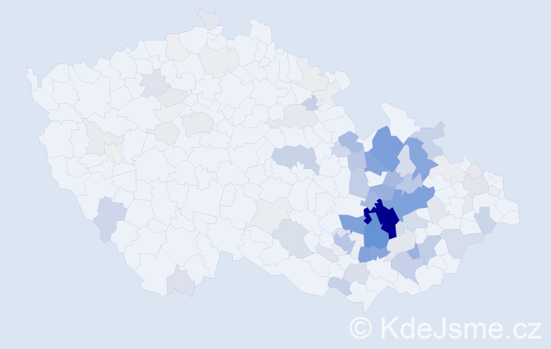 Příjmení: 'Piňos', počet výskytů 385 v celé ČR