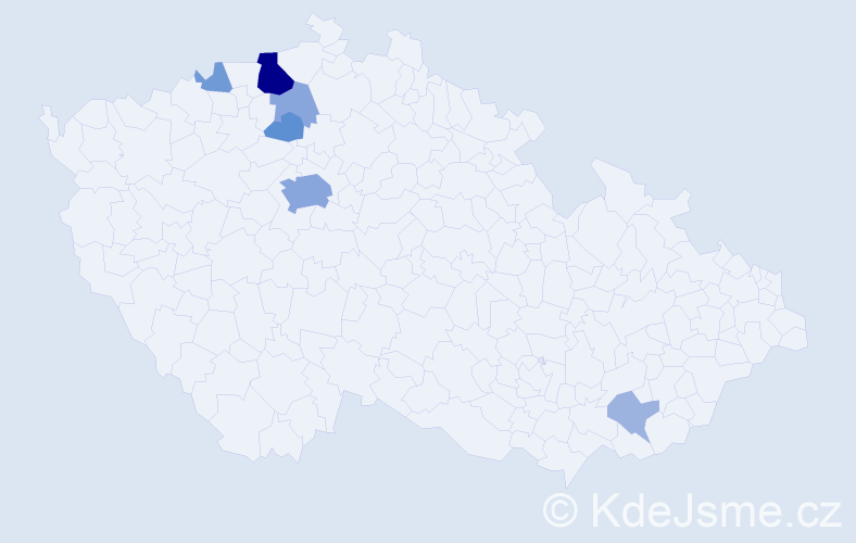 Příjmení: 'Tipta', počet výskytů 22 v celé ČR