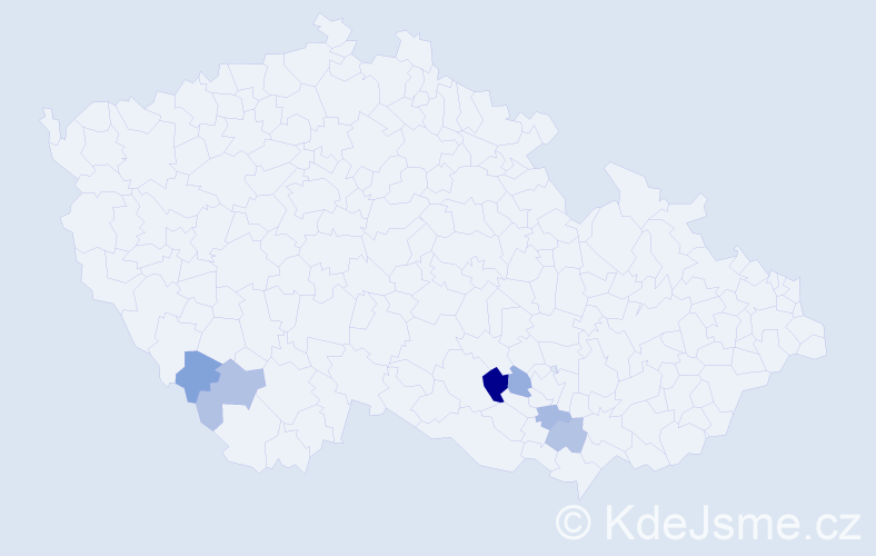 Příjmení: 'Bendeová', počet výskytů 8 v celé ČR