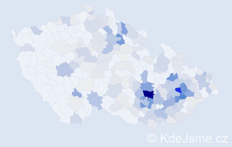 Příjmení: 'Sehnal', počet výskytů 773 v celé ČR