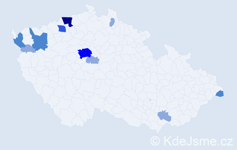 Příjmení: 'Maxim', počet výskytů 22 v celé ČR