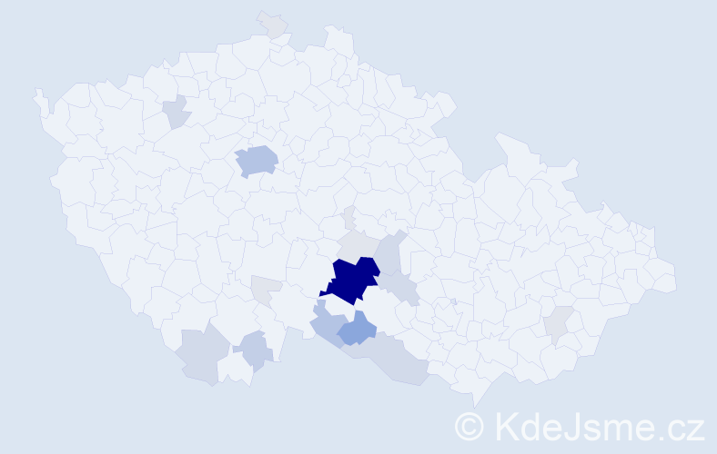 Příjmení: 'Záškoda', počet výskytů 65 v celé ČR