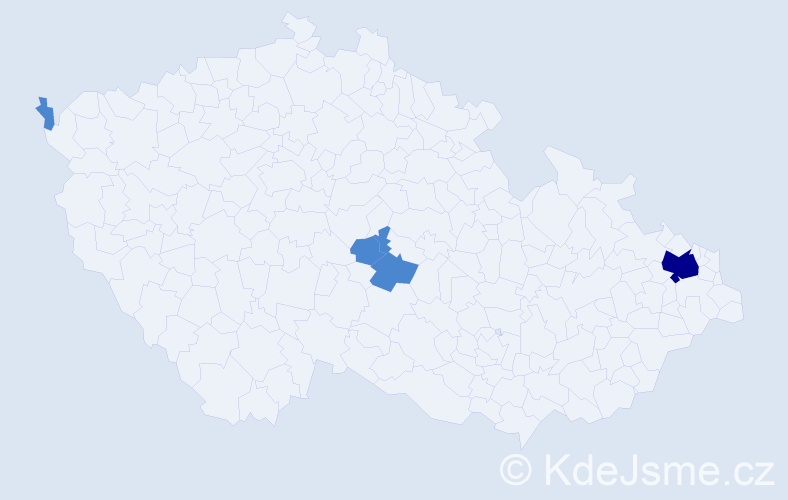 Příjmení: 'Vožňáková', počet výskytů 6 v celé ČR