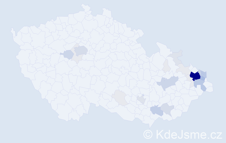 Příjmení: 'Goj', počet výskytů 114 v celé ČR