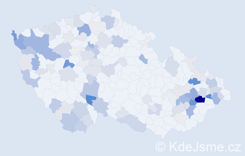 Příjmení: 'Kundrát', počet výskytů 412 v celé ČR