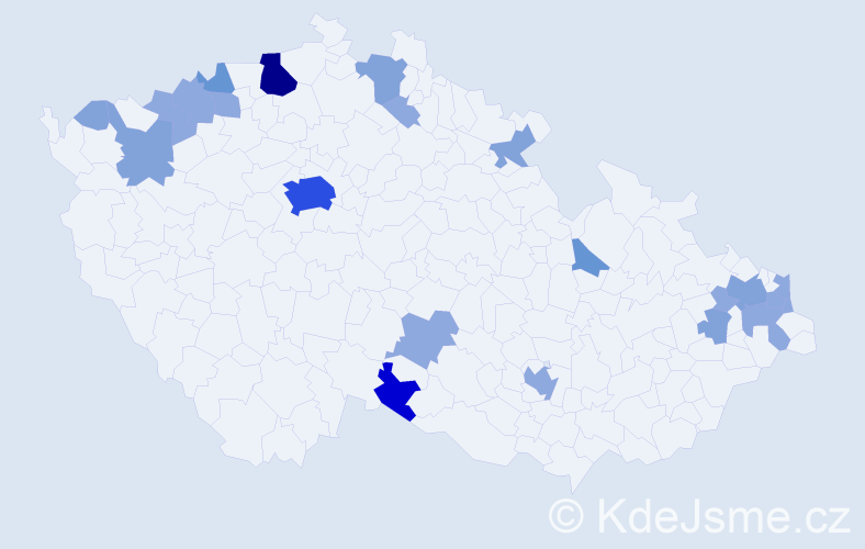 Příjmení: 'Ješková', počet výskytů 49 v celé ČR
