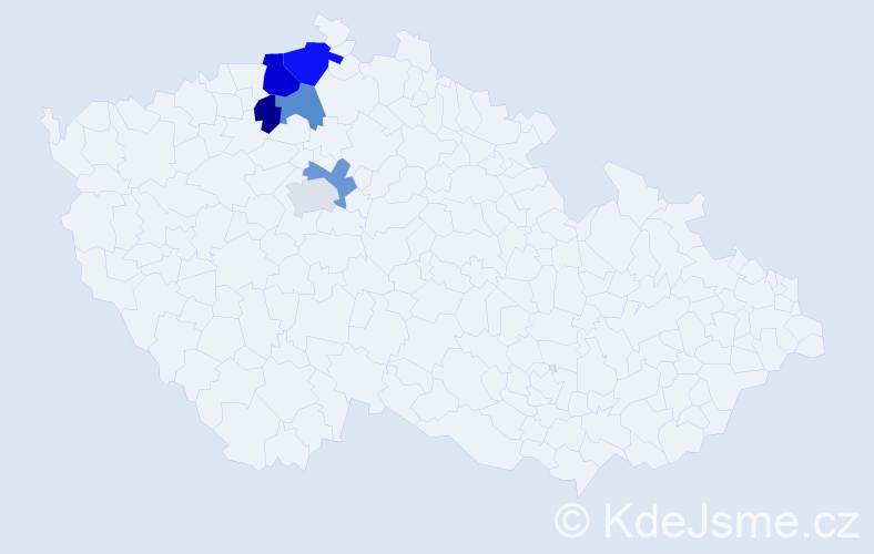 Příjmení: 'Gubaničová', počet výskytů 9 v celé ČR