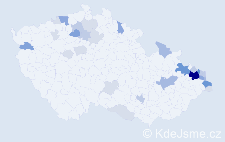 Příjmení: 'Kohutková', počet výskytů 94 v celé ČR