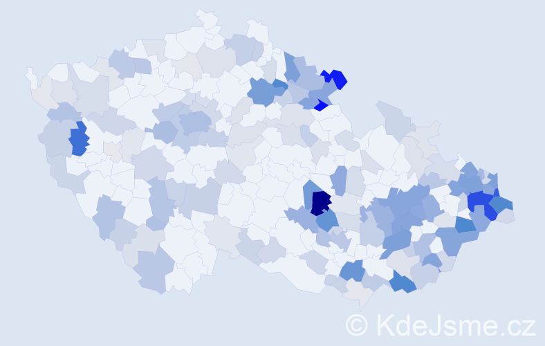 Příjmení: 'Roman', počet výskytů 551 v celé ČR