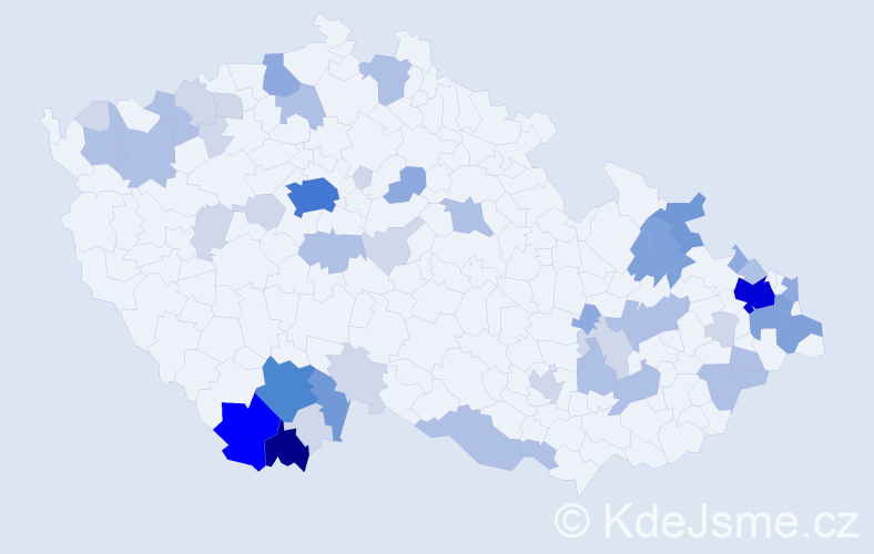 Příjmení: 'Papajová', počet výskytů 143 v celé ČR