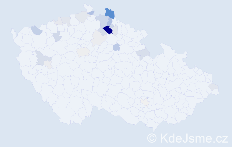 Příjmení: 'Čepelíková', počet výskytů 99 v celé ČR