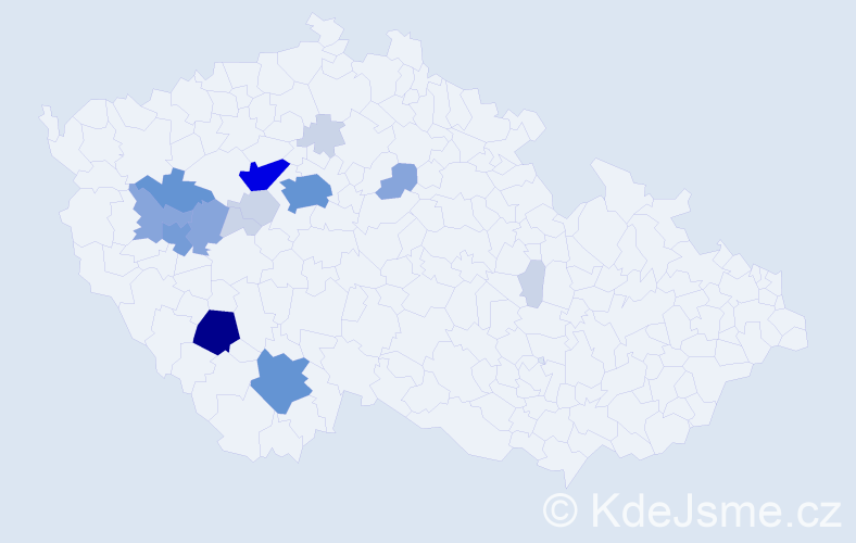 Příjmení: 'Taubr', počet výskytů 56 v celé ČR