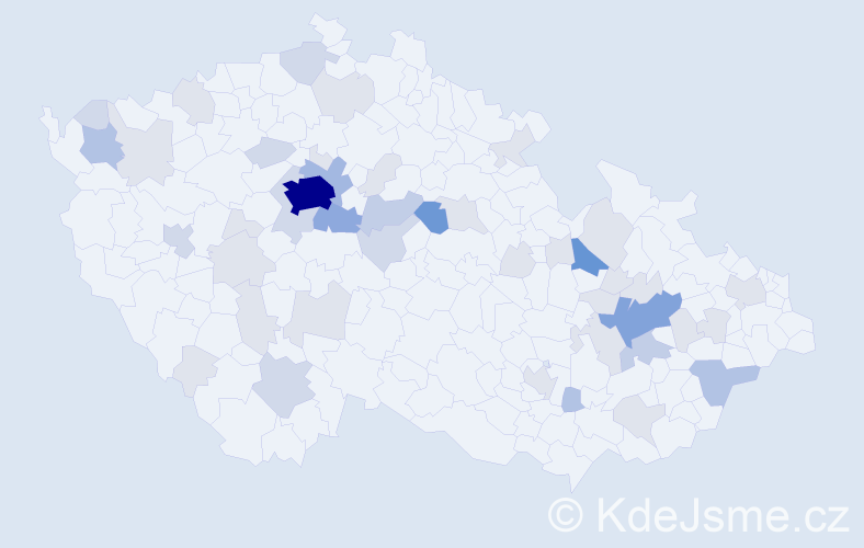 Příjmení: 'Zitta', počet výskytů 130 v celé ČR