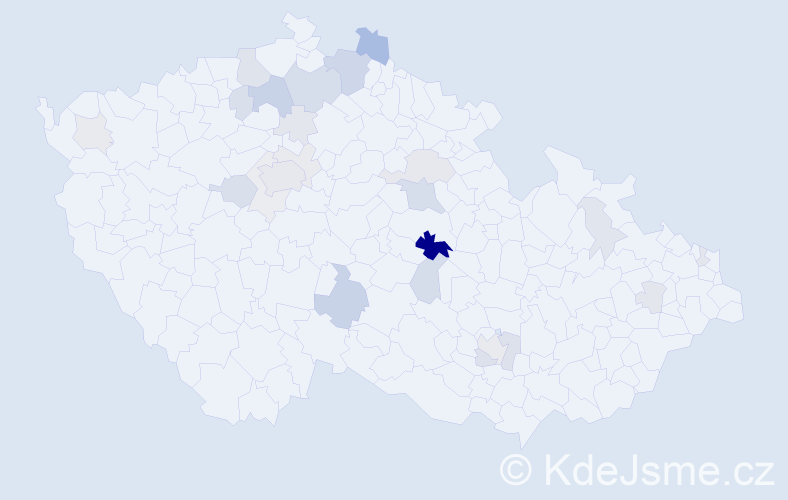 Příjmení: 'Akrmanová', počet výskytů 75 v celé ČR