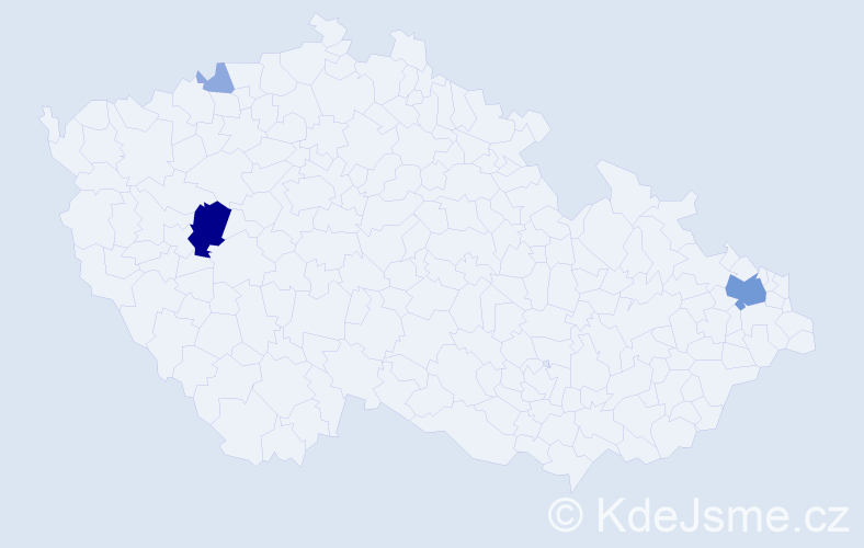 Příjmení: 'Auingerová', počet výskytů 13 v celé ČR