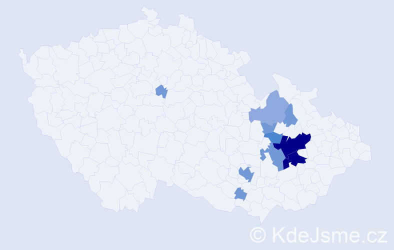 Příjmení: 'Kadláček', počet výskytů 30 v celé ČR