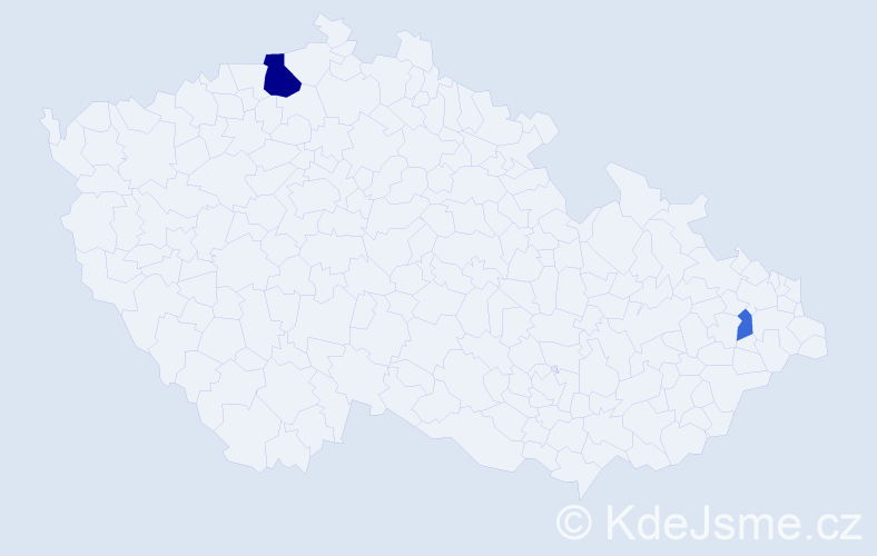 Příjmení: 'Žubretovská', počet výskytů 5 v celé ČR