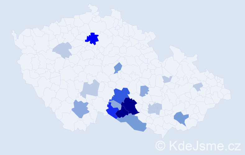 Příjmení: 'Kasáček', počet výskytů 62 v celé ČR