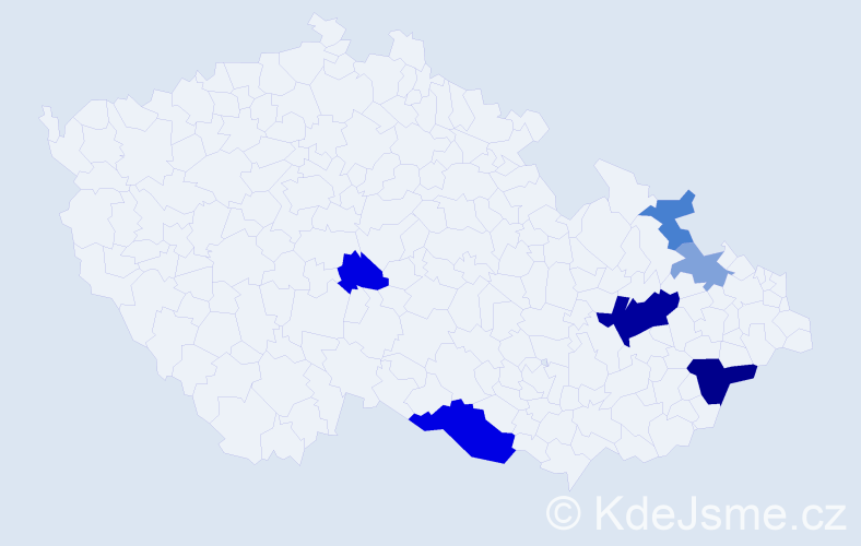 Příjmení: 'Čubáková', počet výskytů 14 v celé ČR