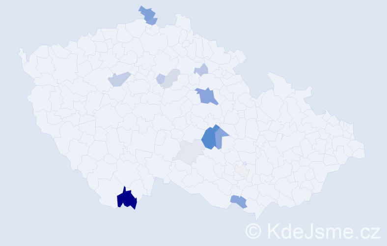 Příjmení: 'Ločárková', počet výskytů 47 v celé ČR