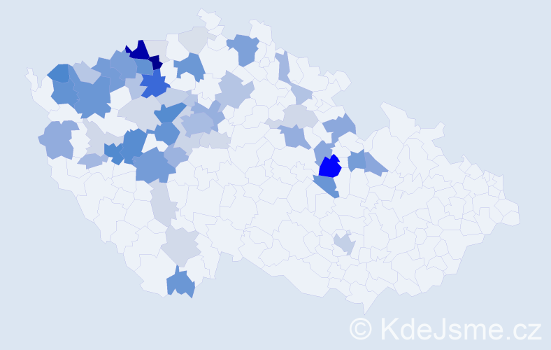 Příjmení: 'Vimr', počet výskytů 207 v celé ČR