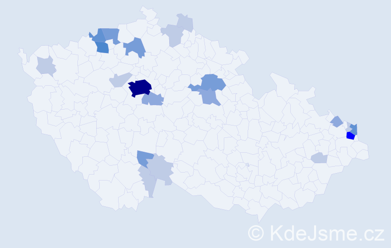 Příjmení: 'Stefan', počet výskytů 57 v celé ČR