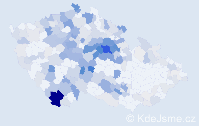 Příjmení: 'Hrubešová', počet výskytů 930 v celé ČR