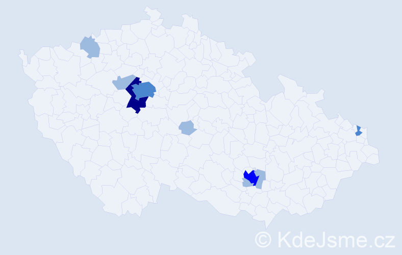 Příjmení: 'Košecká', počet výskytů 15 v celé ČR