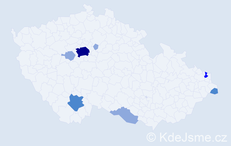 Příjmení: 'Škulec', počet výskytů 19 v celé ČR