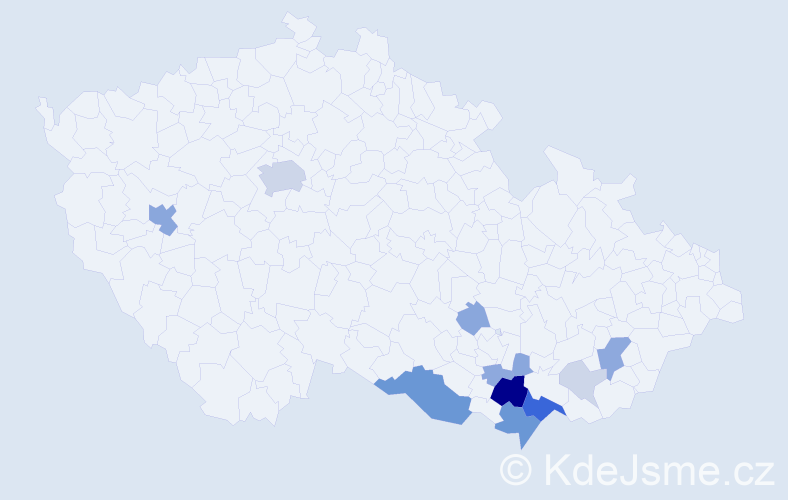 Příjmení: 'Surman', počet výskytů 47 v celé ČR