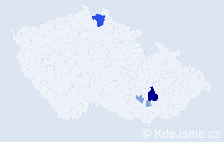 Příjmení: 'Pýrková', počet výskytů 17 v celé ČR