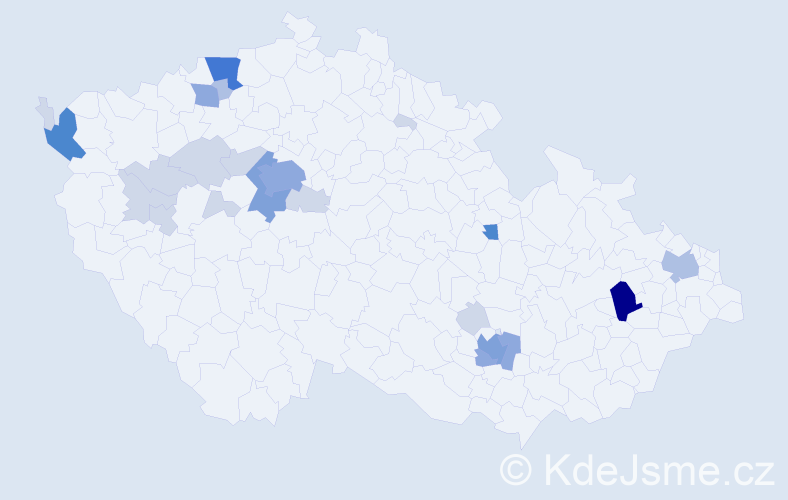 Příjmení: 'Jakubka', počet výskytů 68 v celé ČR