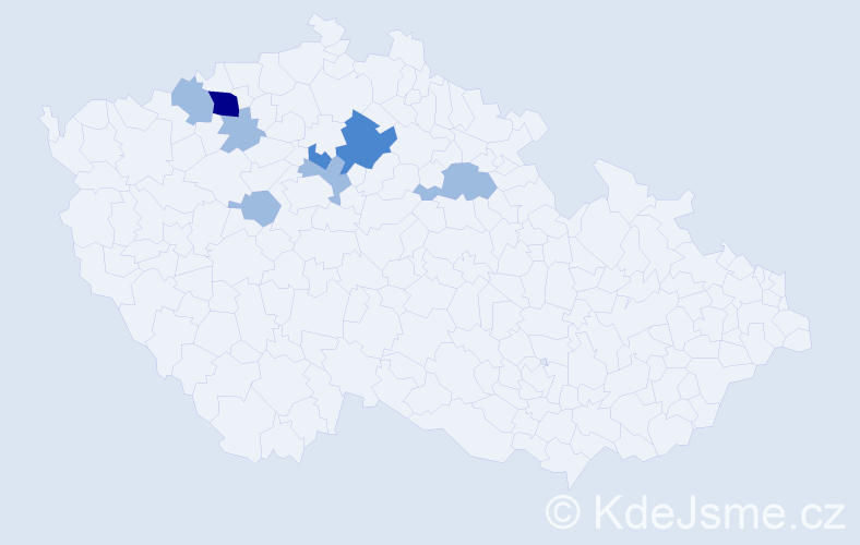 Příjmení: 'Seres', počet výskytů 13 v celé ČR