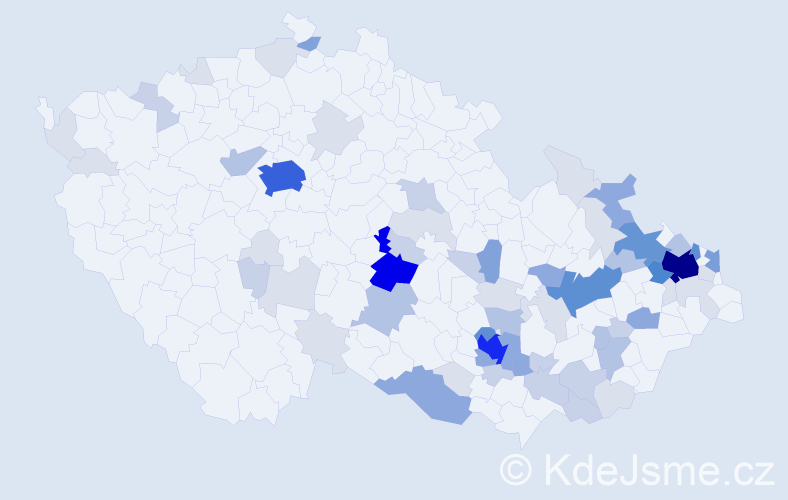 Příjmení: 'Kudla', počet výskytů 232 v celé ČR