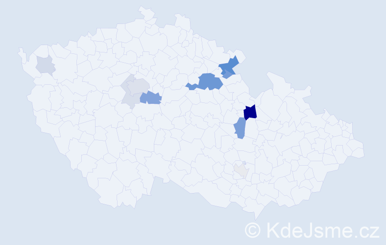 Příjmení: 'Krejsarová', počet výskytů 34 v celé ČR