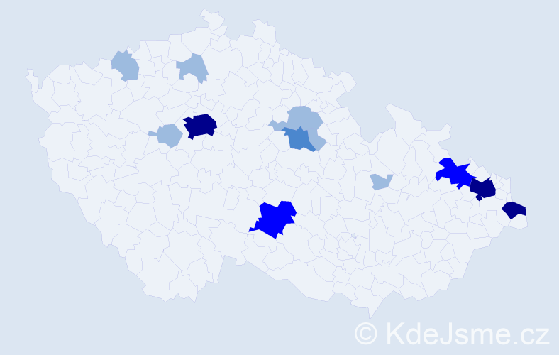 Příjmení: 'Gera', počet výskytů 26 v celé ČR