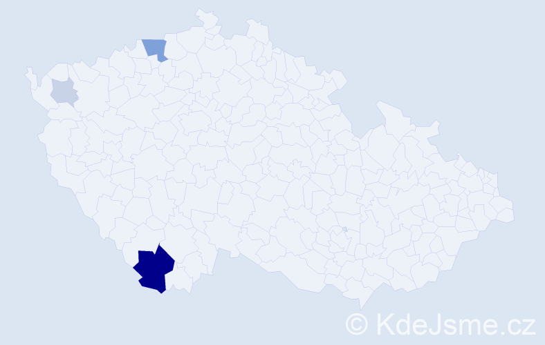 Příjmení: 'Koršala', počet výskytů 12 v celé ČR