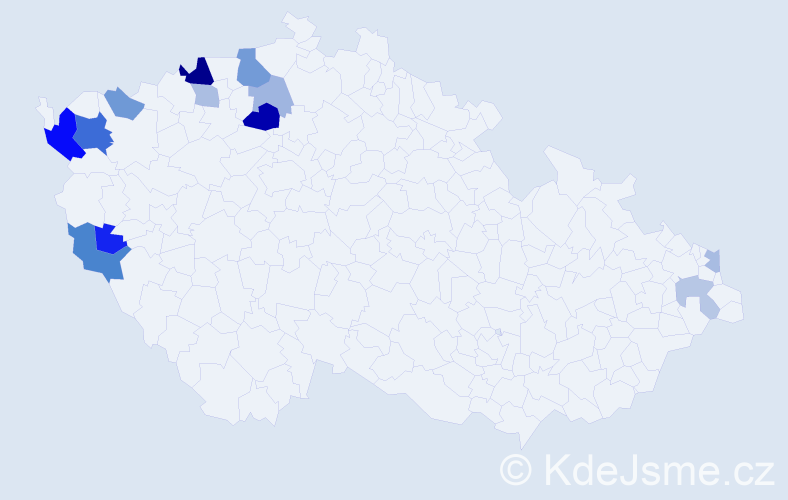 Příjmení: 'Csorbová', počet výskytů 26 v celé ČR