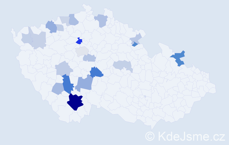 Příjmení: 'Laur', počet výskytů 49 v celé ČR