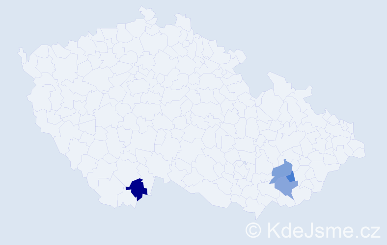 Příjmení: 'Ganglová', počet výskytů 4 v celé ČR